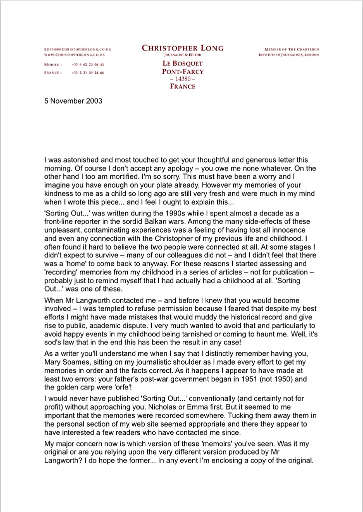 20031105 LETTER FROM CAL TO MARY SOAMES 01.jpg